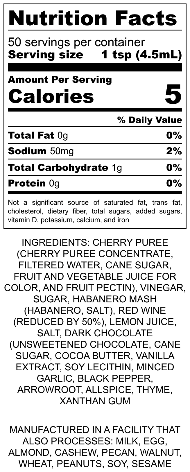 CHE: Case (9 bottles) - Black Cherry Abyss - Cherry, Chocolate & Red Wine Dessert Hot Sauce (med-hot)