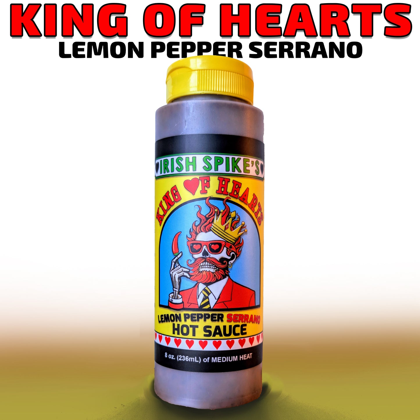 KNG: Case (9 bottles) - KING OF HEARTS - Lemon Pepper Serrano (mild-med)