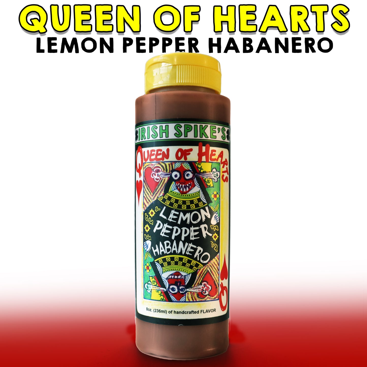 LEM: Case (9 bottles) - QUEEN OF HEARTS - Lemon Pepper Habanero (med-hot)