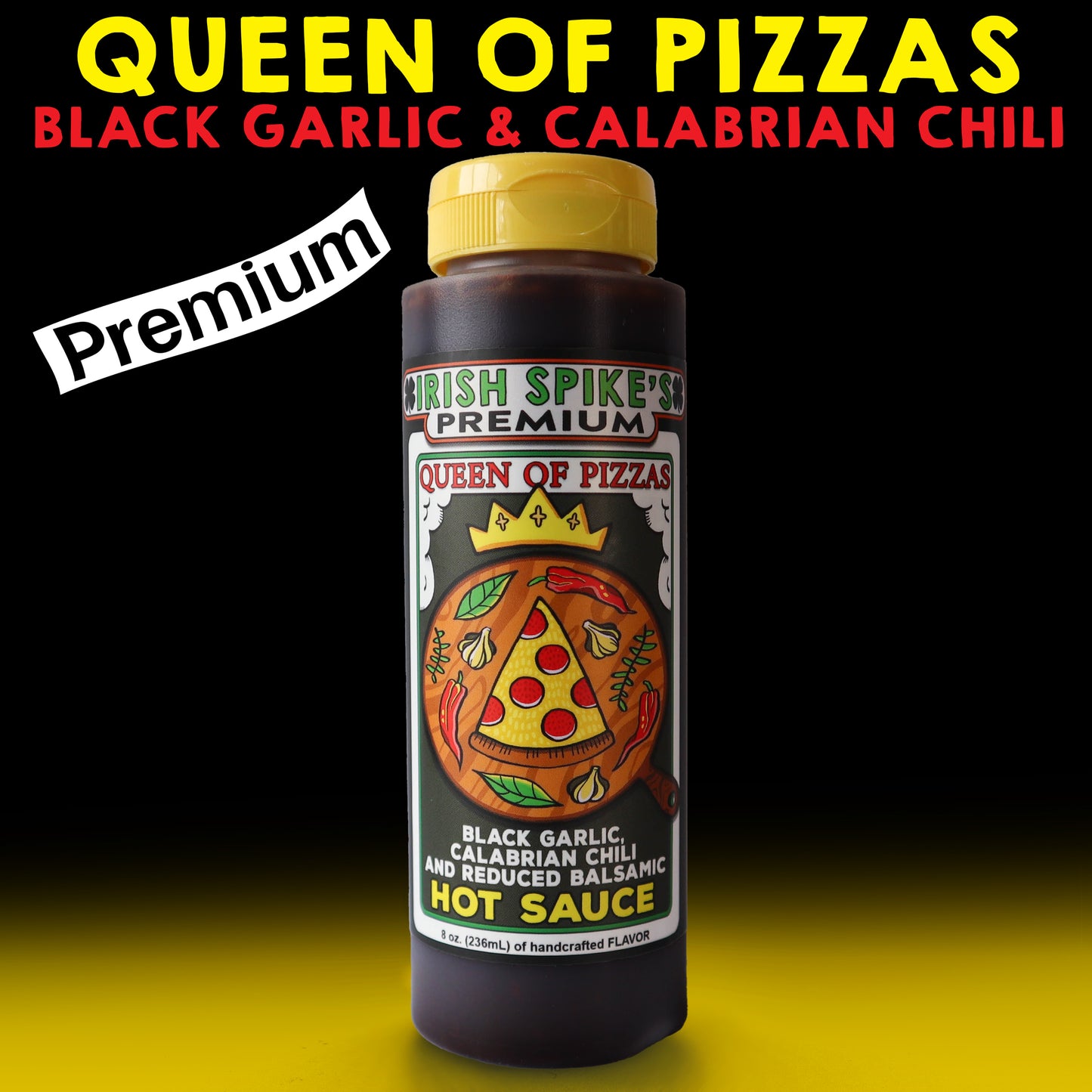 QPZ: Case (9 bottles) - QUEEN OF PIZZAS - Black Garlic, Calabrian Chili & Balsamic (mild)