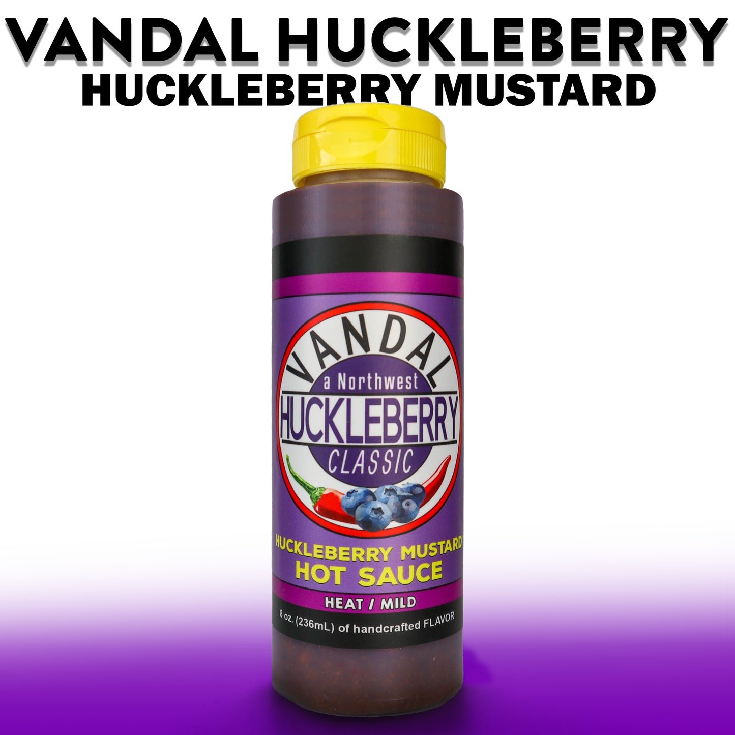 VHU: Case (9 bottles) - VANDAL HUCKLEBERRY - Huckleberry Mustard (mild)