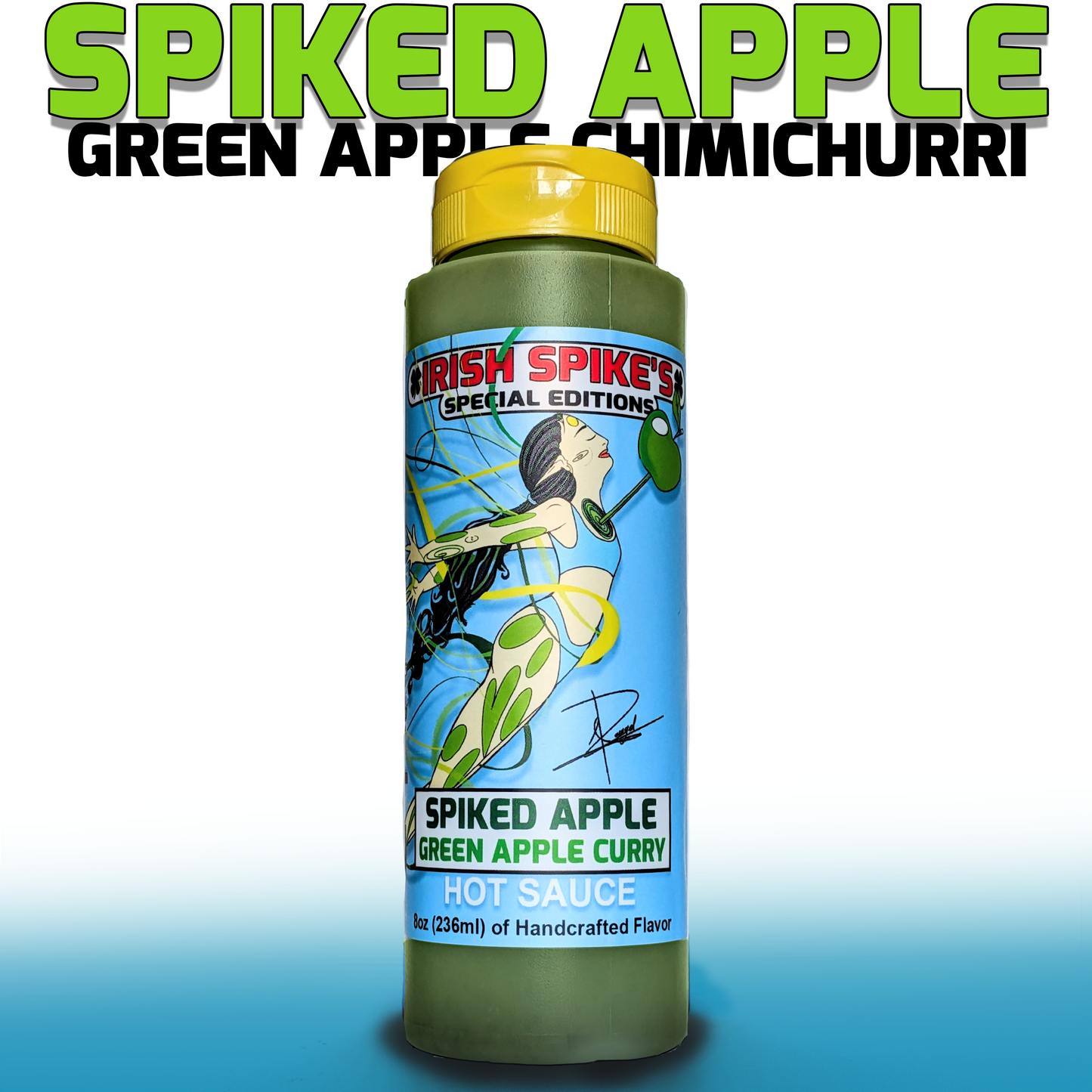 APL: Case (9 bottles) SPIKED APPLE - Green Apple Curry Hot Sauce - (Med)