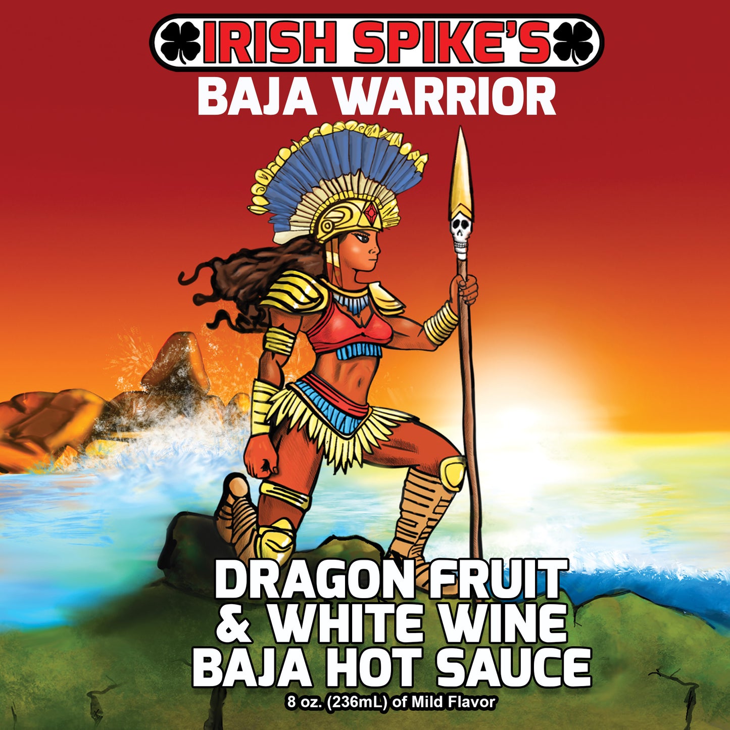BAJ: Case (9 bottles) - BAJA WARRIOR - Dragon Fruit & White Wine Baja Sauce (Mild-Med)