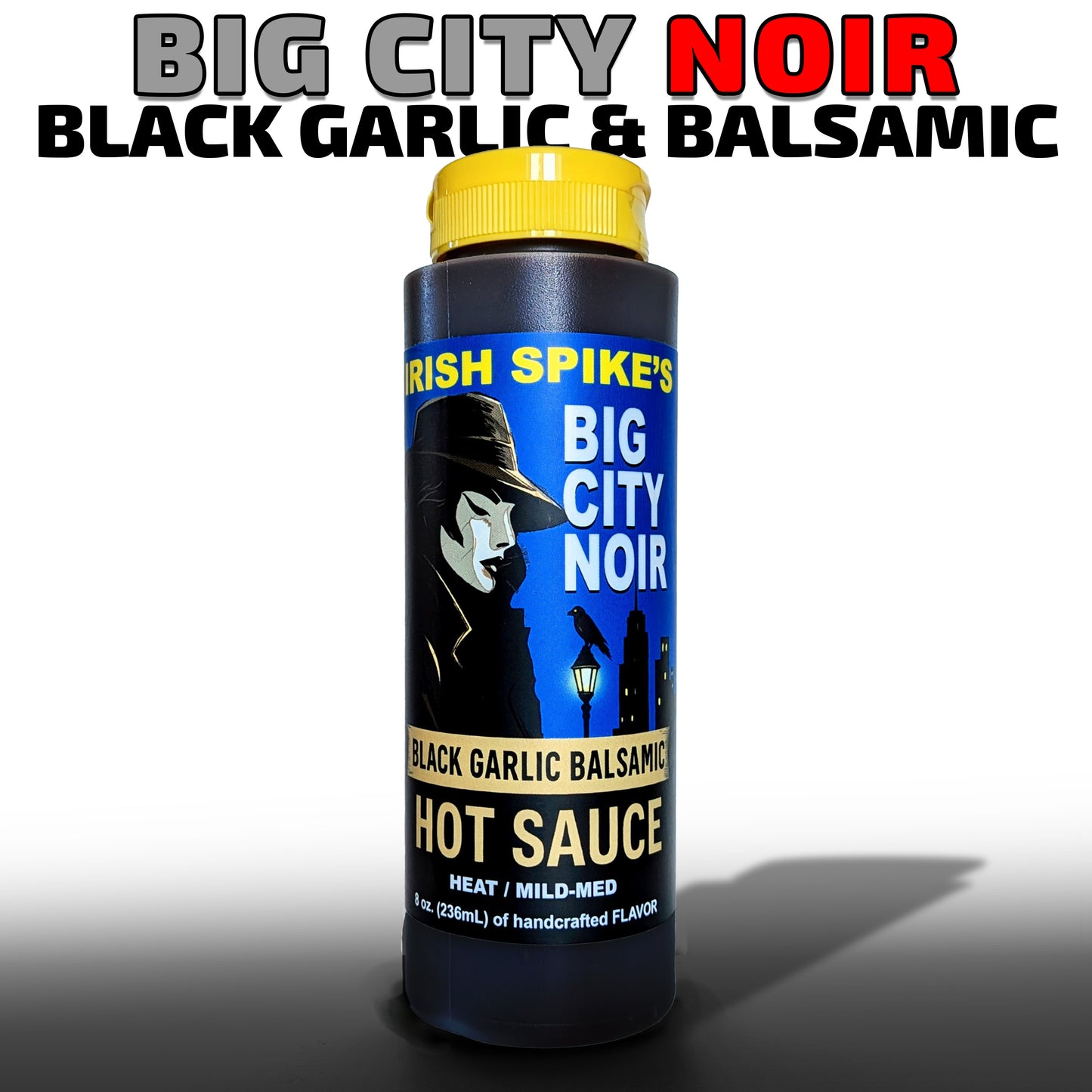 BCN: Case (9 bottles) - BIG CITY NOIR HOT SAUCE - Balsamic & Black Garlic (mild)