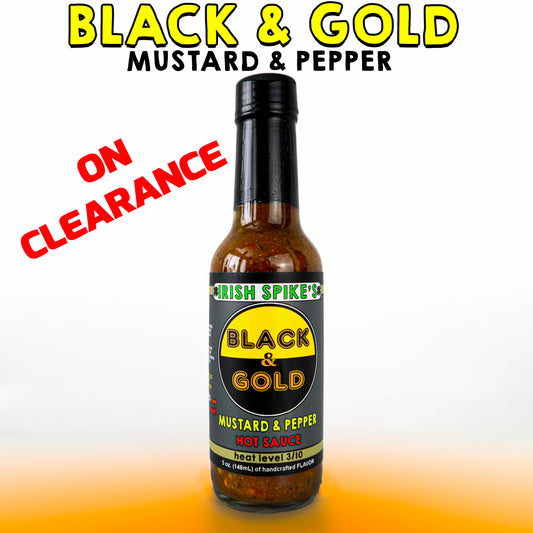 CLEARANCE BLG 5oz: BLACK & GOLD - Mustard & Black Pepper - mild