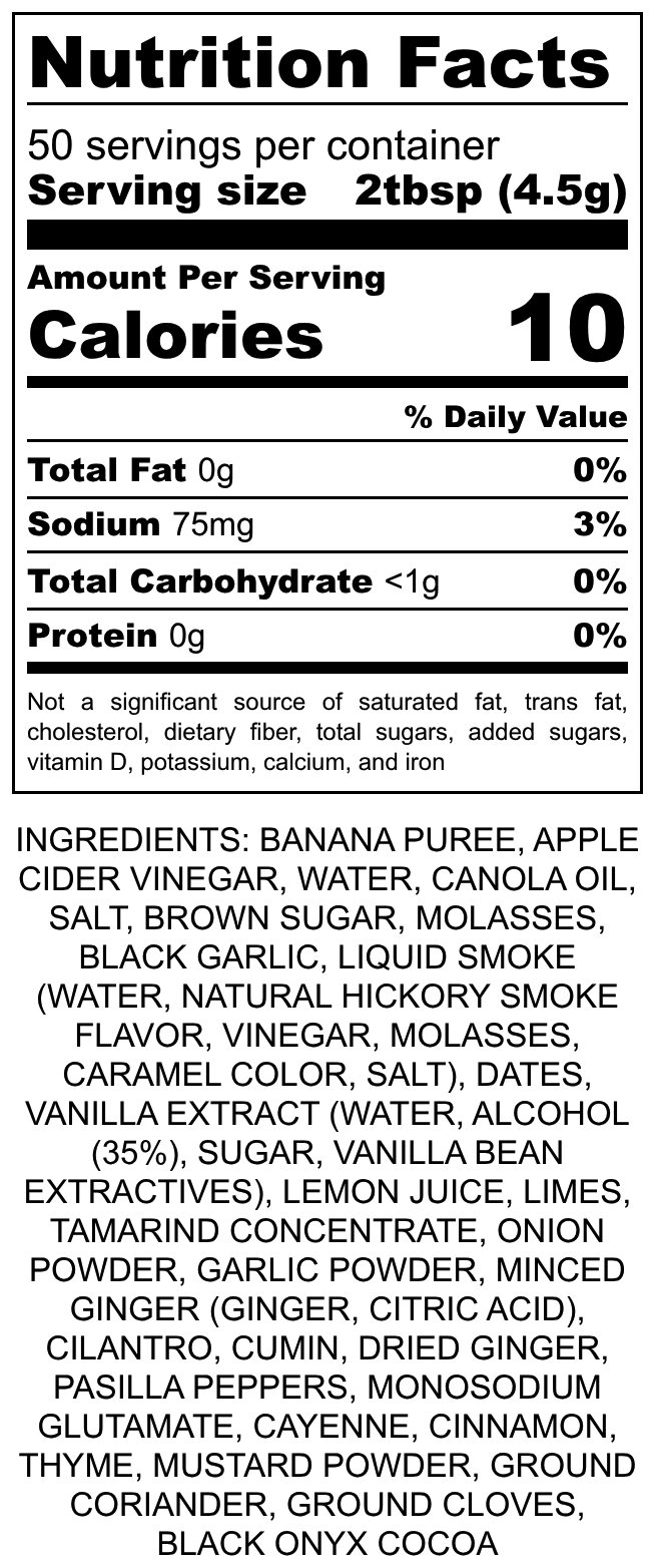 BBBQ: Case (9 bottles) - Banana Noir BBQ - Black Garlic & Smoked Banana (No Heat)