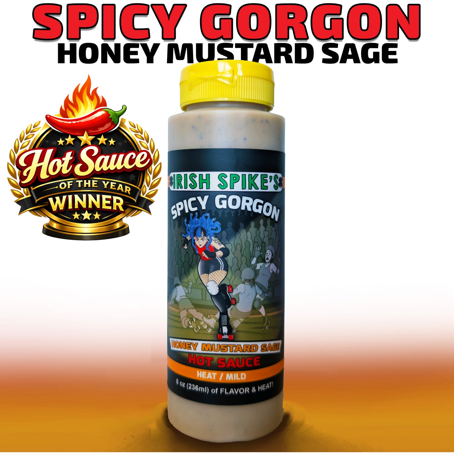 GOR: Case (9 bottles) SPICY GORGON - Honey Mustard Sage (med)