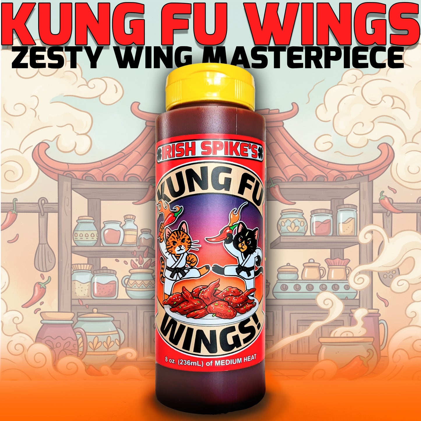 KGFU: Case (9 bottles) - Kung Fu Wings - Zesty Wing Masterpiece (MED)