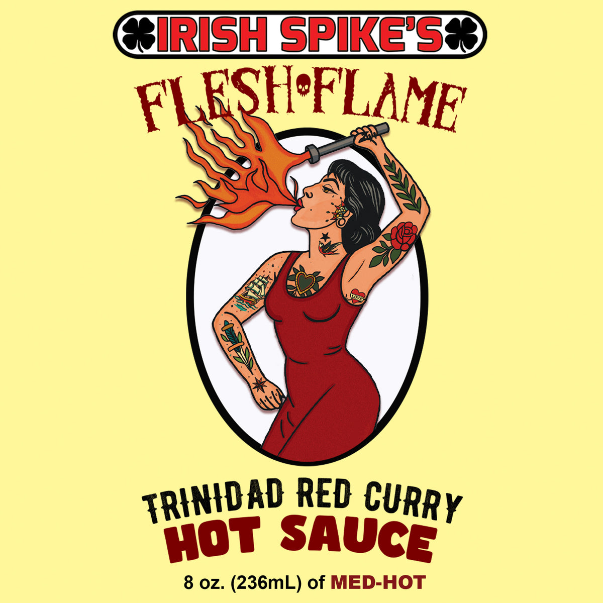 FNF: Case (9 bottles) -FLESH & FLAME- Trinidad Red Curry (Med-Hot)