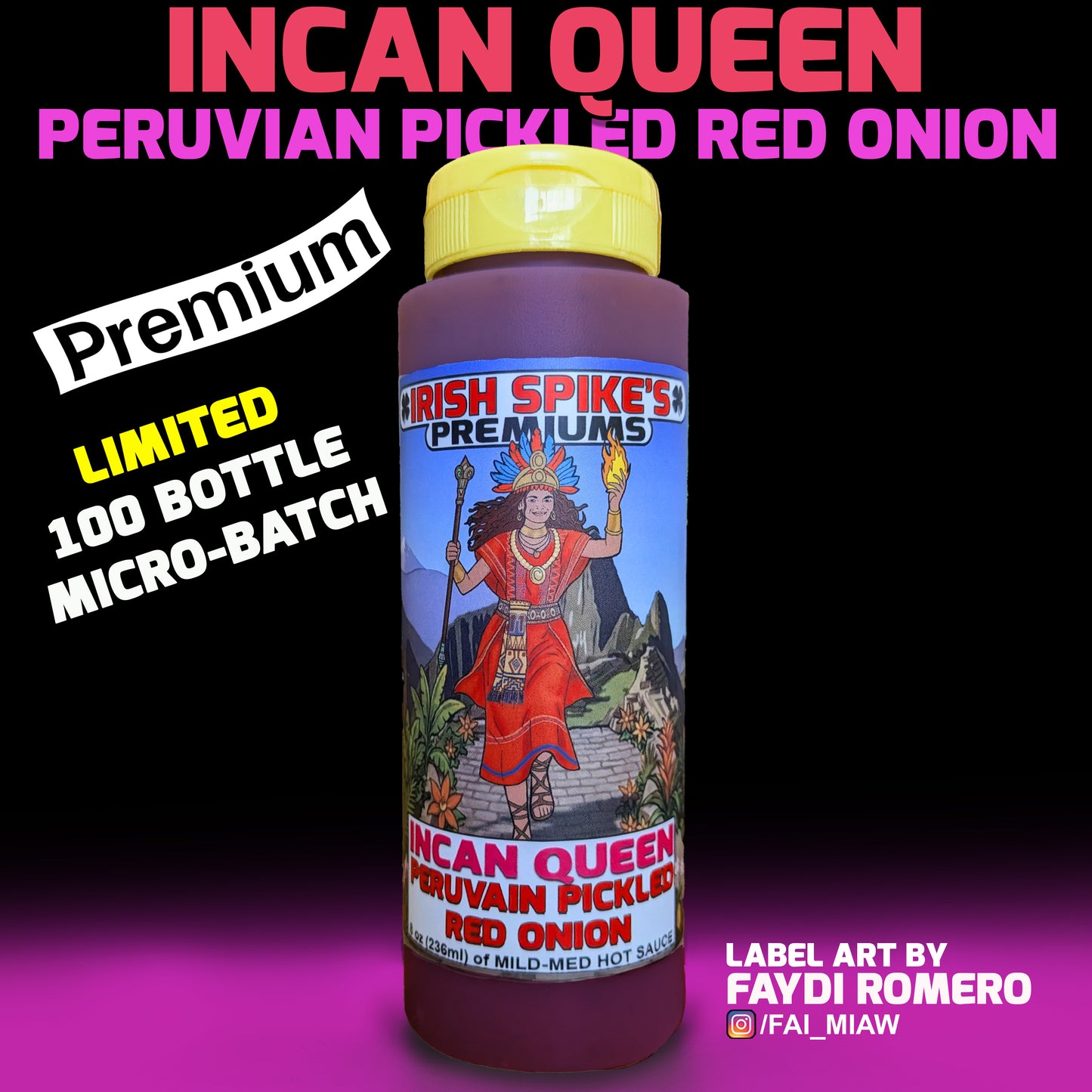 PERU: Case (9 bottles) - Incan Queen - Pickled Red Onion & Fresh Cilantro (Med-Hot)