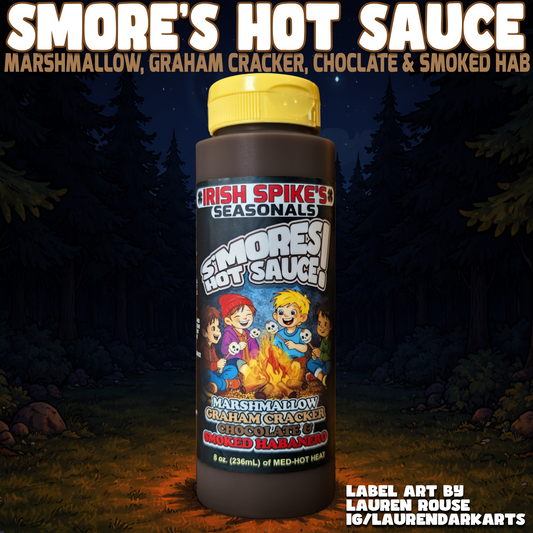 SMOR: Case (9 bottles) - S'more Hot Sauce- Marshmallow, Graham Cracker, Chocolate & Smoked Habanero (Med-Hot)