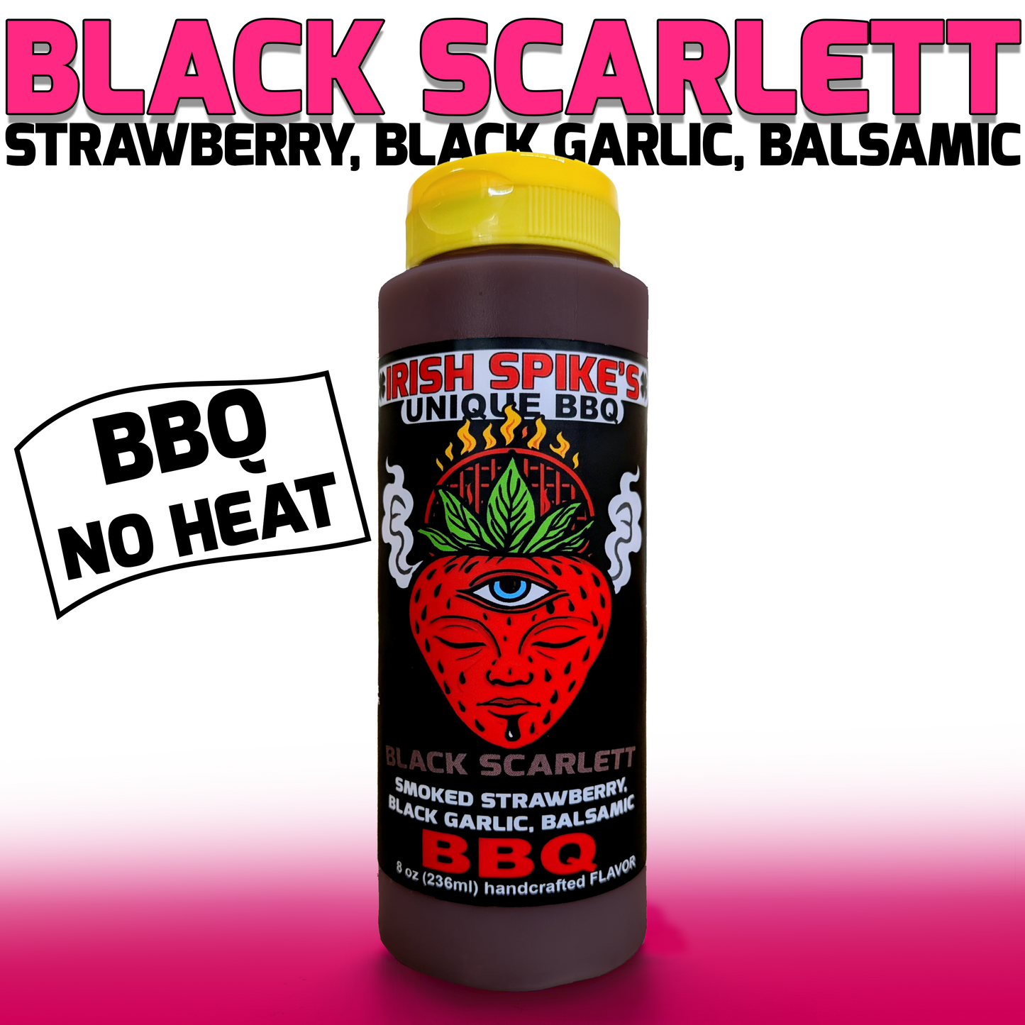 STBQ: Case (9 bottles) - Black Scarlett BBQ -  Black Garlic & Smoked Strawberry (No Heat)