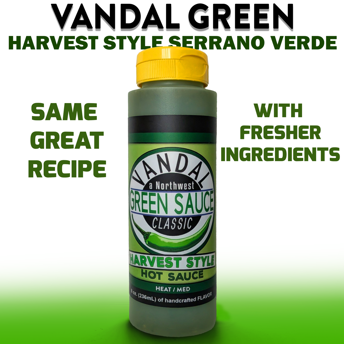 VGHA: Case (9 bottles) - VANDAL GREEN HARVEST -Serrano Verde (mild-med)