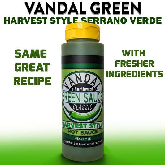 VGHA: Case (9 bottles) - VANDAL GREEN HARVEST -Serrano Verde (mild-med)
