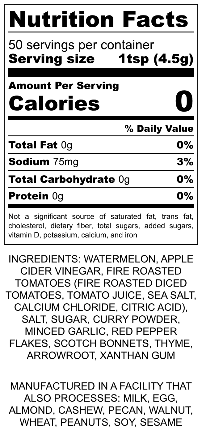 WAT: Case (9 bottles) - Queen of Summer - Watermelon Curry (Med-Hot)